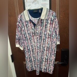 Greg Norman Collection Multicolor Printed Polo Shirt Size Large